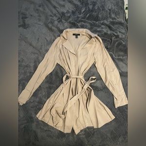Forever 21 Tan Trench-style Long Jacket Size L